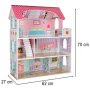 Tredukkeskap 70 cm rosa med LED-belysning - Selvmontering