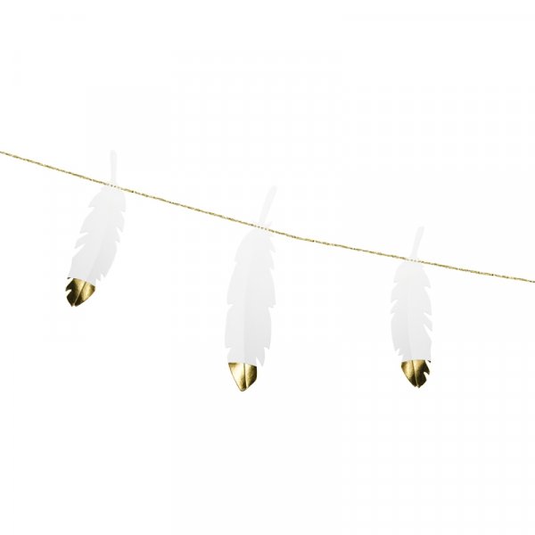 Girlander - Fj�r - Hvit/Gull
