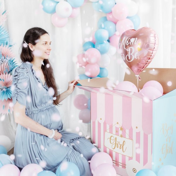 Folieballong - Rosa hjerte - Vordende mamma