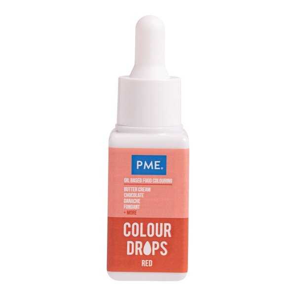 PME Fargedr�per - Oljebasert konditorfarge - R�d - 20 ml