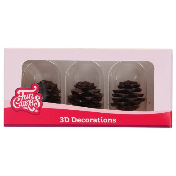 Funcakes - Sjokoladepynt - Kjegler - 3 stk Funcakes - Sjokoladepynt - Kjegler - 3 stk