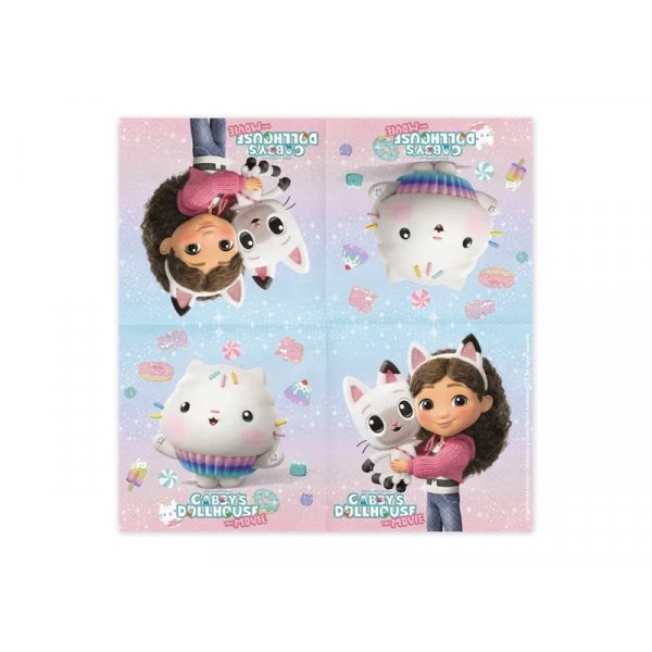 Servietter - Gabbys dukkehus - Filmen - 20-pakning - 33 x 33 cm Servietter - Gabbys dukkehus - Filmen - 20-pakning - 33 x 33 cm