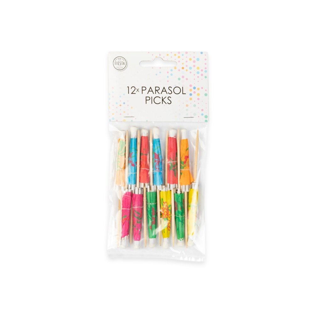 Paraplystenger – Assorterte farger – 12-pakning – Cake Picks