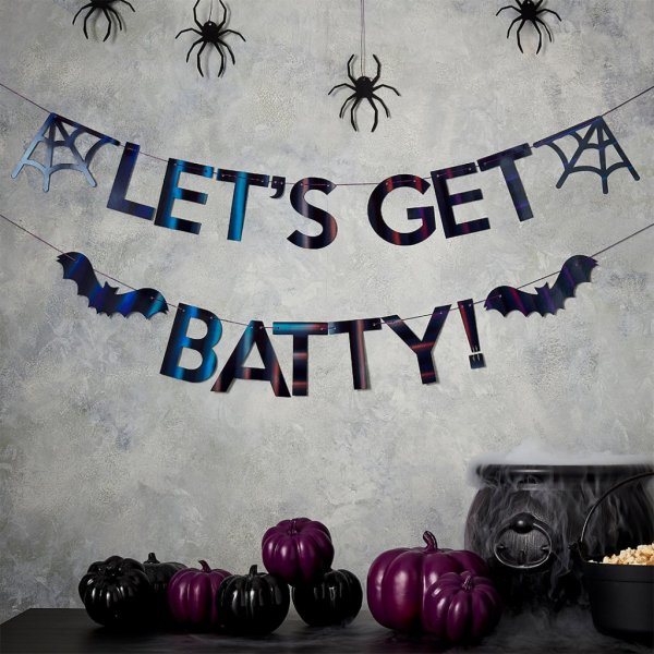 Girlander - La oss bli Batty - Svart/Iriserende Girlander - La oss bli Batty - Svart/Iriserende