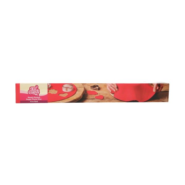 Ferdigrullet sukkerpasta - Rød - FunCakes - 36 cm Ferdigrullet sukkerpasta - Rød - FunCakes - 36 cm