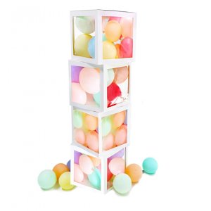 Ballongdekorasjon - Klosser - Gjennomsiktig/Hvit Ballongdekorasjon - Klosser - Gjennomsiktig/Hvit