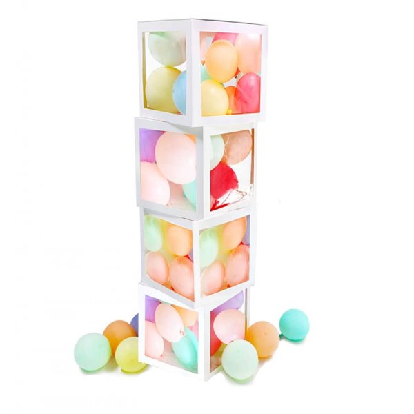 Ballongdekoration - Klossar - Transparent/Vit