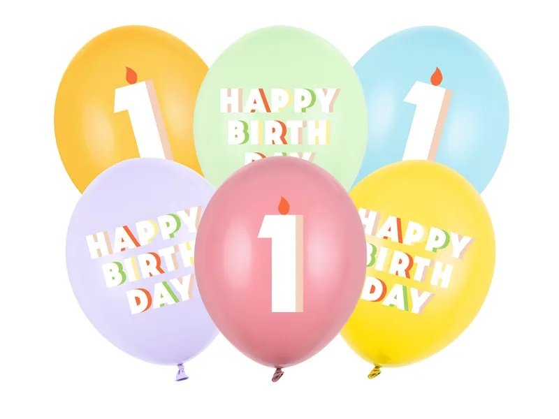 Ballongbukett - 30 cm - Gratulerer med dagen - 6-pakning - Antall: 1 - Ballongbuketter, Ballonger