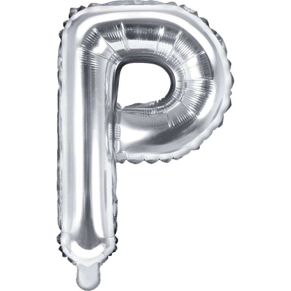 Bokstavballonger – Sølv – 35 cm – Bokstav: P – Bokstavballonger, Ballonger