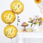 Rund folieballong - Guld - 50th Birthday