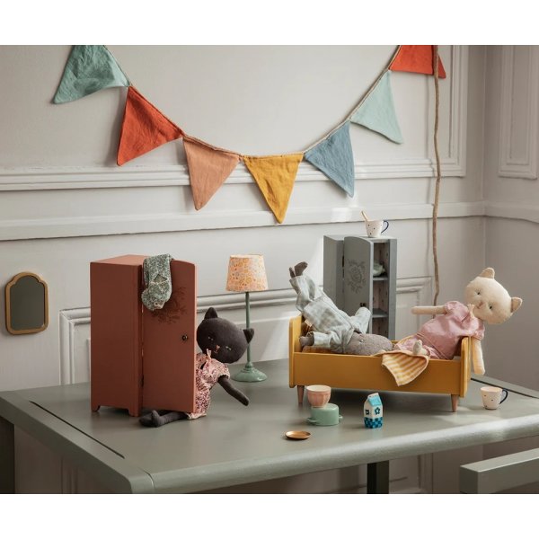 Miniatyrgarderobe - Maileg - Grå/mint Miniatyrgarderobe - Maileg - Grå/mint