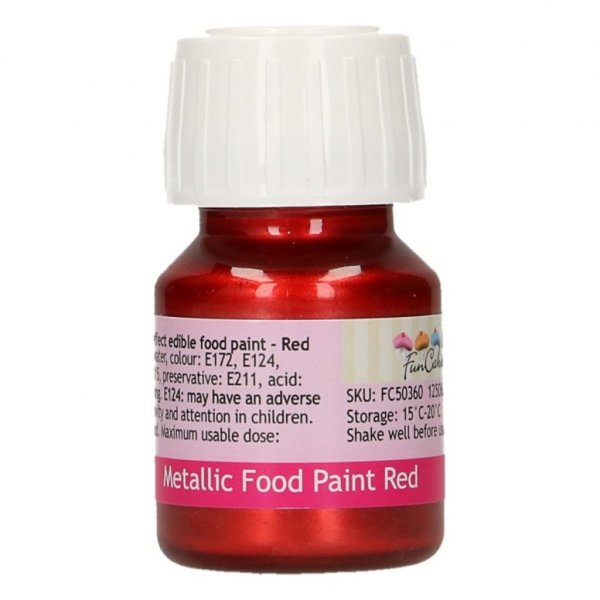 Spiselig farge - Funcakes - Metallisk rød - 30 ml Spiselig farge - Funcakes - Metallisk rød - 30 ml