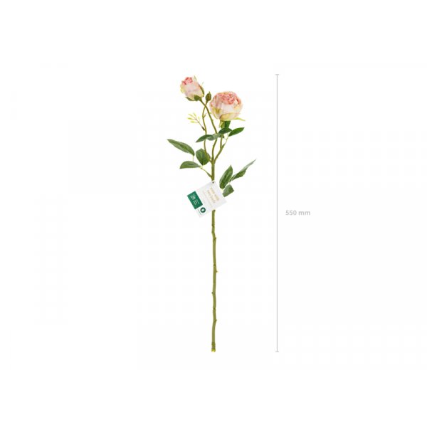 Kunstig blomsterrose - Lys rosa puddertone Kunstig blomsterrose - Lys rosa puddertone