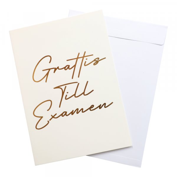 Kort - "Gratulerer med uteksamineringen" - Hvitt