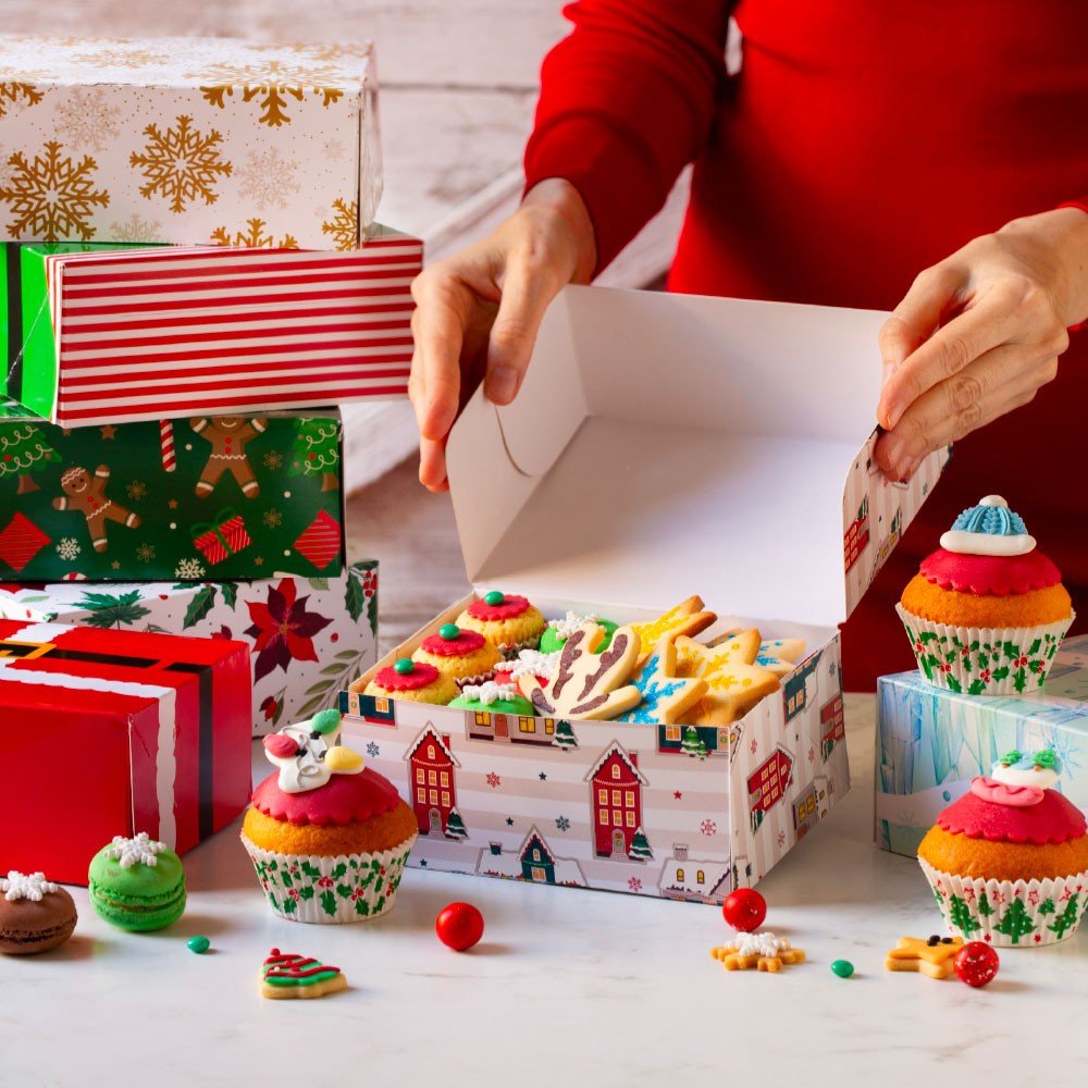 Eske til kaker/cupcakes – Jul – Kakebokser