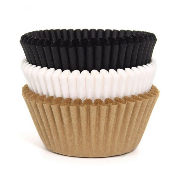 Muffinsformar - 75-pack - Svart/Vit/Natur
