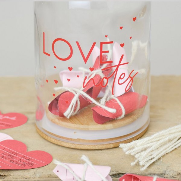 Glassflaske - Kjærlighetsnotater Glassflaske - Kjærlighetsnotater