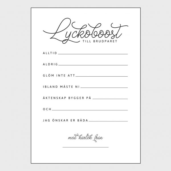 Rådskort - Lykkeboost for brudeparet - 8-pakning Rådskort - Lykkeboost for brudeparet - 8-pakning