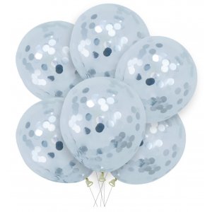 Konfettiballonger - Sølv - 6-pakning - 30 cm Konfettiballonger - Sølv - 6-pakning - 30 cm