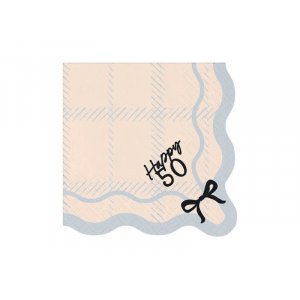 Servietter - Happy 50 - Svart/Hvit - 12-pakning