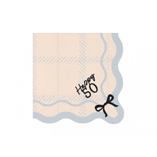 Servietter - Happy 50 - Svart/Hvit - 12-pakning