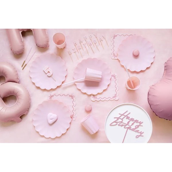 Gjenbrukbare plastkopper - lys rosa - 4-pakning