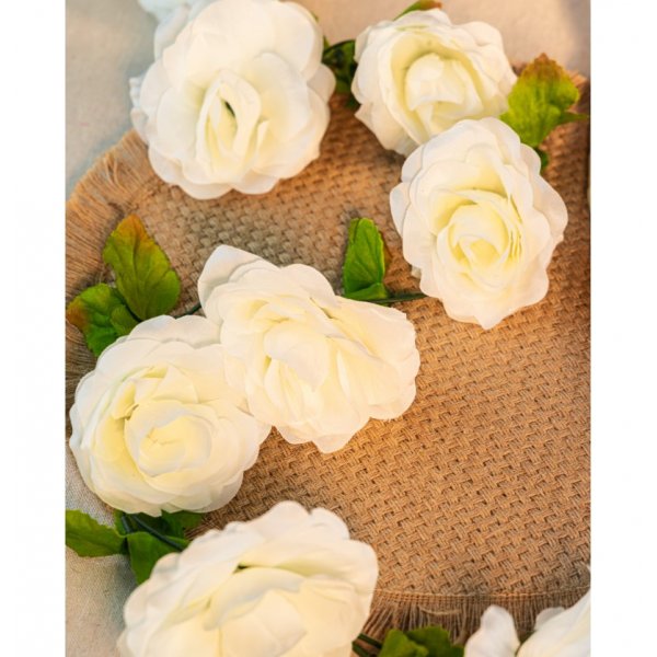 Blomsterkirlander - Roser - Hvit - 2,2 m