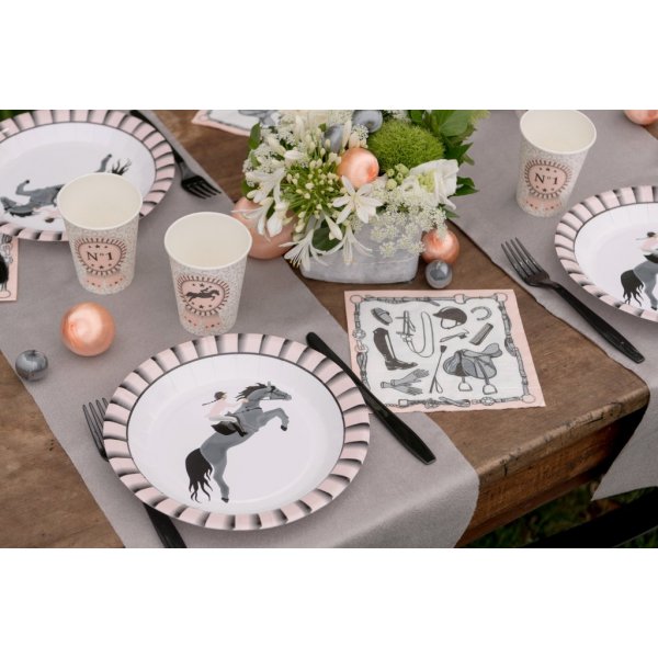 Bordløper - Hestefest - Rosa/Svart Bordløper - Hestefest - Rosa/Svart