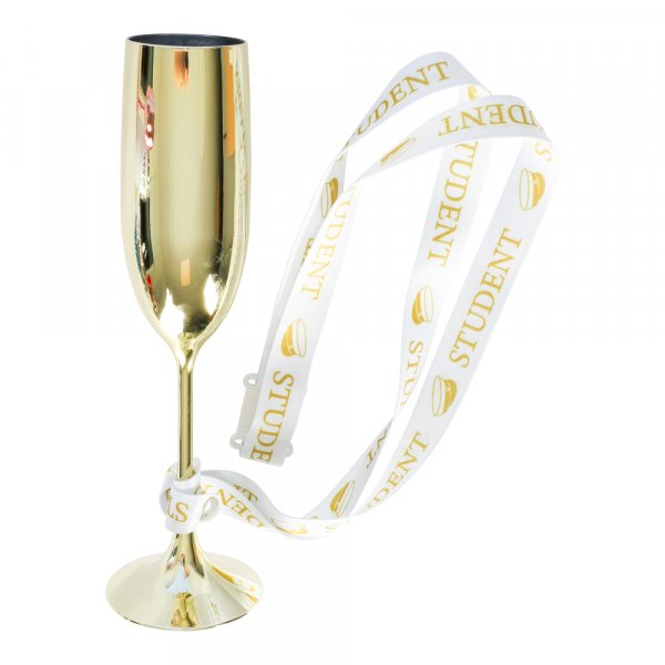 Champagneglass med bnd - Student - Gull