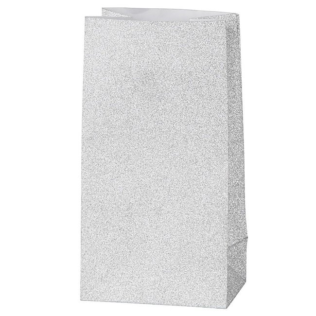 Papirposer - Sølvglitter - Godteriposer, Godteriposer og snackbokser