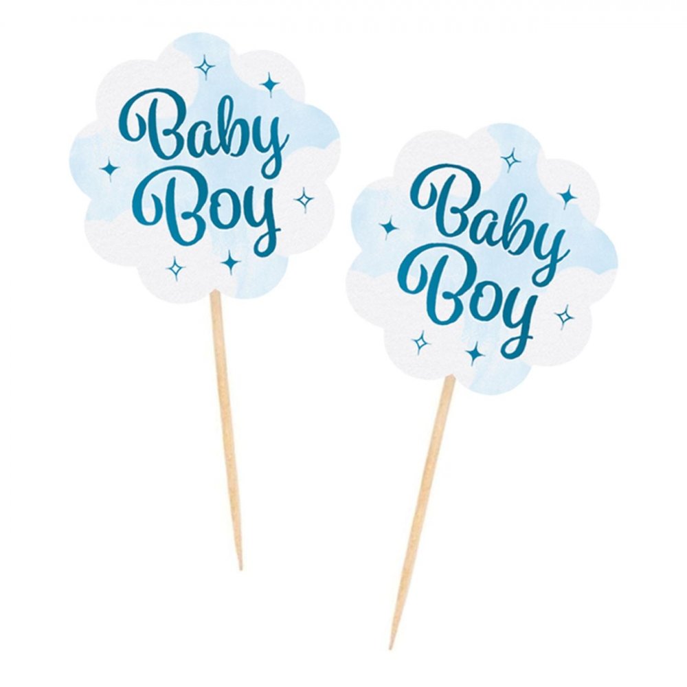 Kakepinner – Babygutt – 12-pakning – Kakevalg til babyshower, Baby Shower