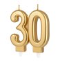 Kakelys/Bursdagslys - 30 - Gull - 7,7 cm