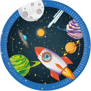 Papirtallerkener - Space - 23 cm - 8-pakning Papirtallerkener - Space - 23 cm - 8-pakning