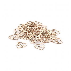 Trekonfetti - Store hjerter - Kjrlighet - Ca. 24 stk.