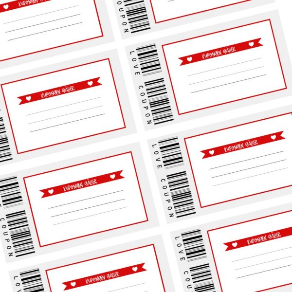 Kjærlighetskuponger - 20-pakning - Rød Kjærlighetskuponger - 20-pakning - Rød