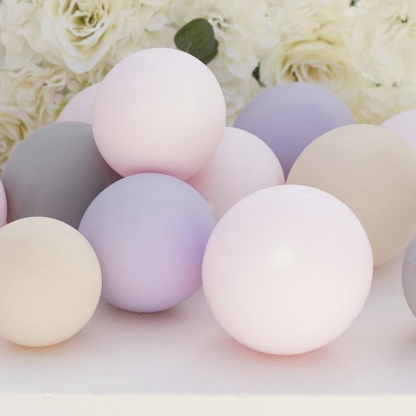 Ballongmiks - Lilla/rosa/gr�/beige - �12 cm - 40 stk
