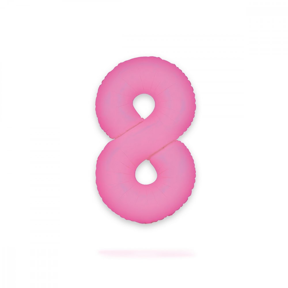 Ballongnummer - Neonrosa - 86 cm - Nummer: 8 - Tallballonger, Ballonger