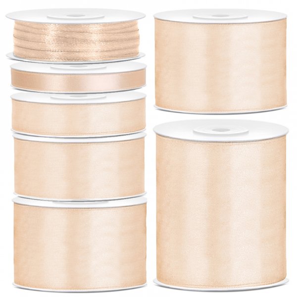 Satengbånd - Kremhvit - 25 m Satengbånd - Kremhvit - 25 m