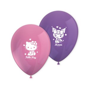 Lateksballonger - Hello Kitty og Kuromi - 8-pakning