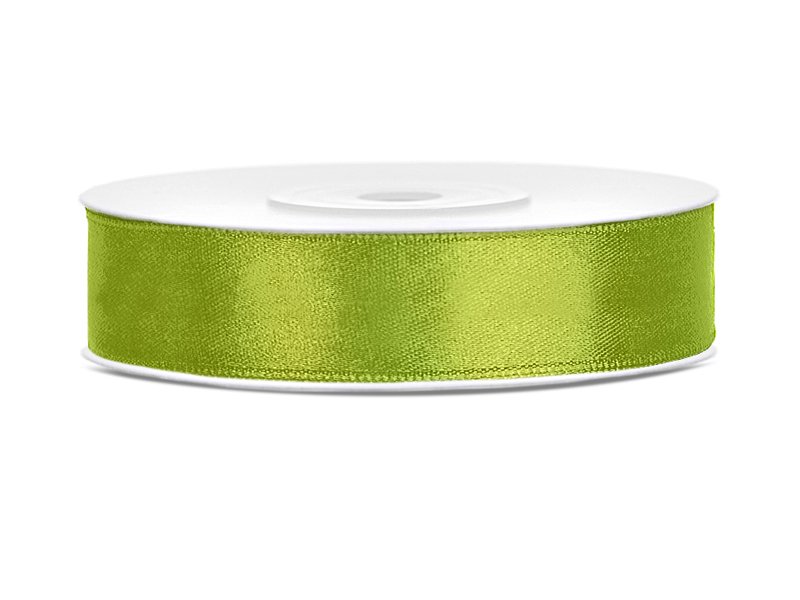 Satengbånd – Eplegrønt – (Bredde: 12 mm) – 25 meter
