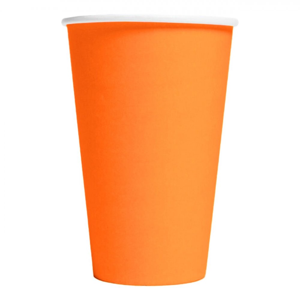 Store pappkopper – Oransje – 350 ml – 10-pakning – Halloween-borddekking, Halloween