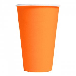 Store pappkopper - Oransje - 350 ml - 10-pakning Store pappkopper - Oransje - 350 ml - 10-pakning