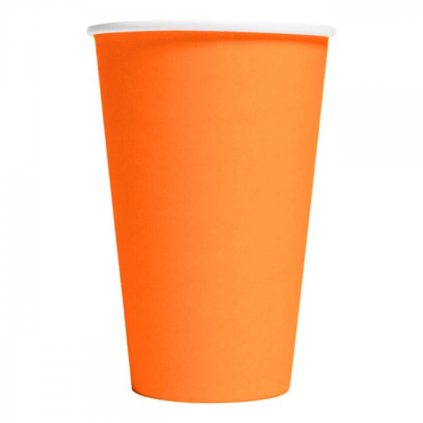 Store pappkopper - Oransje - 350 ml - 10-pakning Store pappkopper - Oransje - 350 ml - 10-pakning