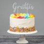 Kakedekorasjon - Gratulerer - Sølv Kakedekorasjon - Gratulerer - Sølv