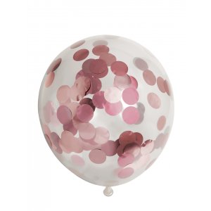 Konfettiballonger - Metallisk roségull - 6-pakning Konfettiballonger - Metallisk roségull - 6-pakning