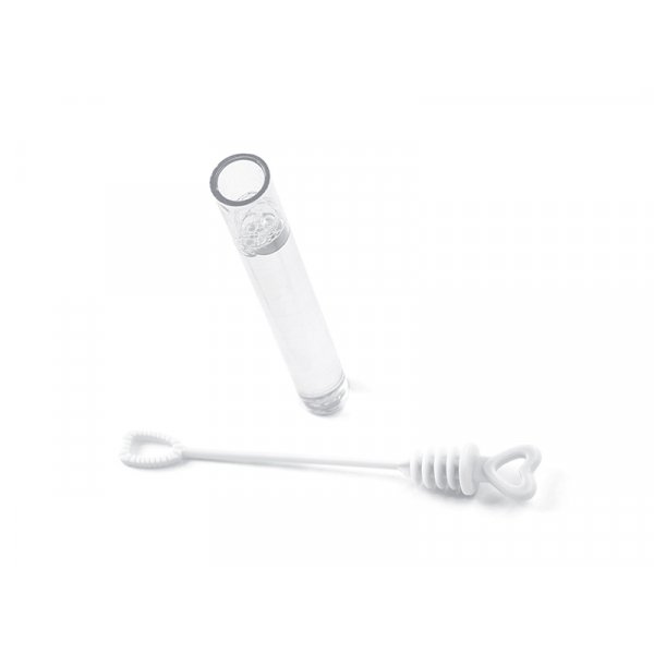 Bryllupsbobler - Hjertestav - 48-pakning - Hvit