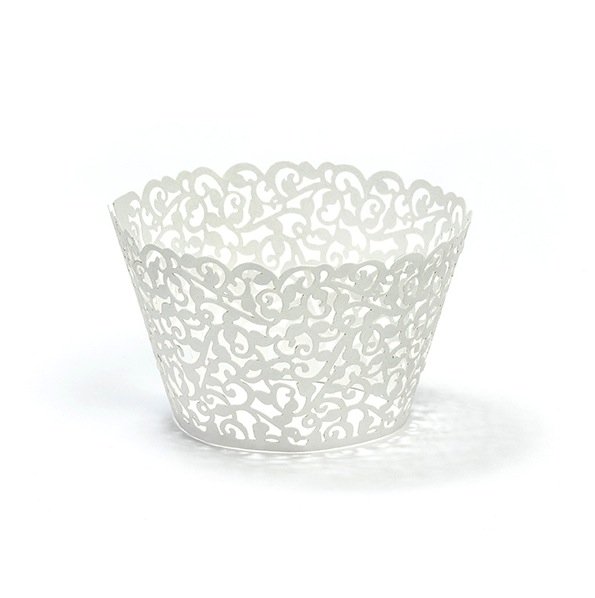 Cupcake-papir - Hvit - 10-pakning