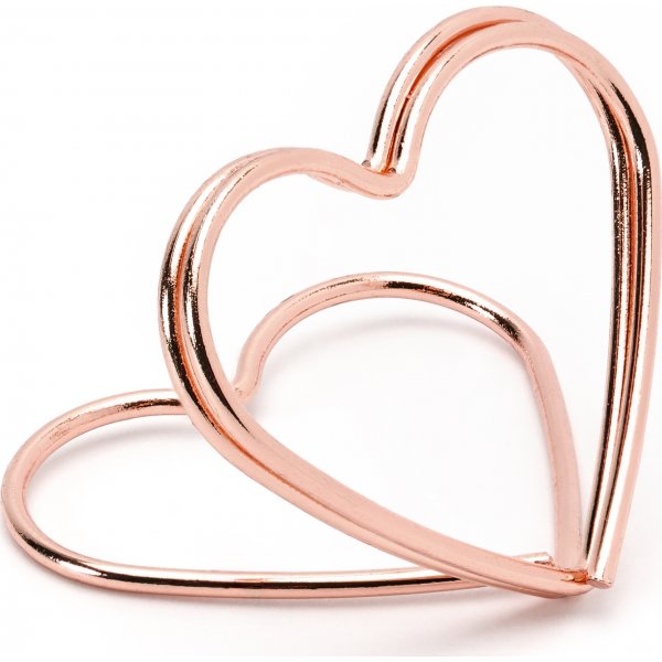 Kortholder - Hjerter - Rosgull - 10-pakning