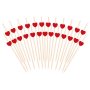 Snackpinner/Drikkepinner - R�de hjerter - 12 cm - 25 stk
