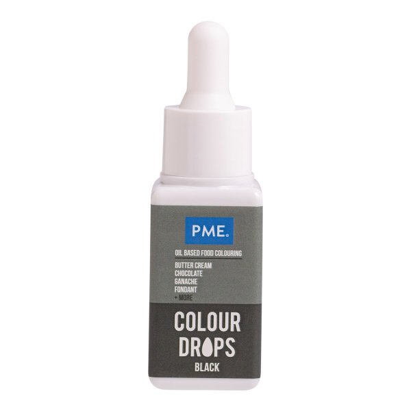PME Fargedr�per - Oljebasert konditorfarge - Svart - 20 ml